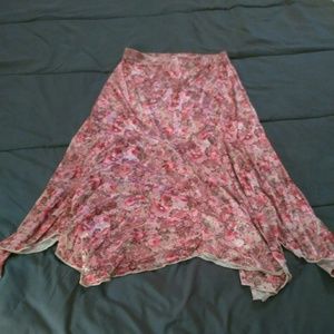 Floral silky skirt